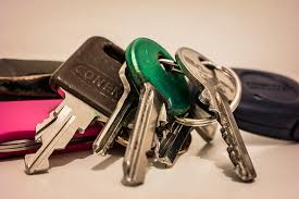 car keys on table