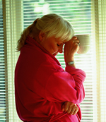 depressed and stressed female caregiver