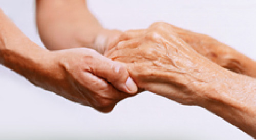 Older and younger pairs of hands
