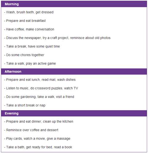 Activity planner for dementia